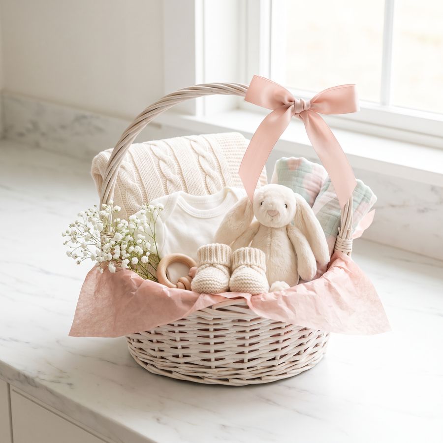 Welcome New Baby — gift basket by Bella Hanover Baskets